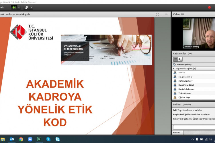 “Öğrencilere ve Akademik Kadroya İlişkin Etik Kodlar” Webinarları 