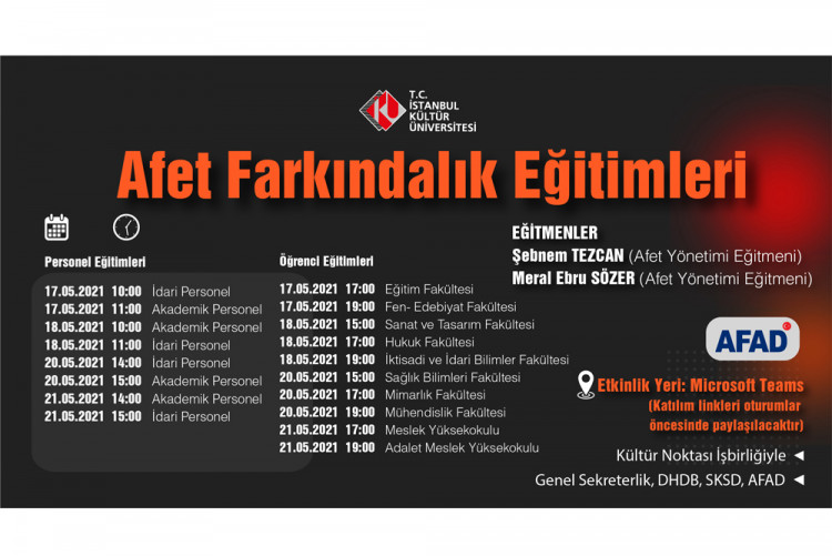 “Afet Farkındalık Eğitimleri”